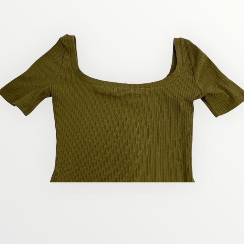 n: Philanthropy Langley Bodysuit Olive‎ Green Ribbed Thong Chic Indie SZ XS NWT - Picture 15 of 15